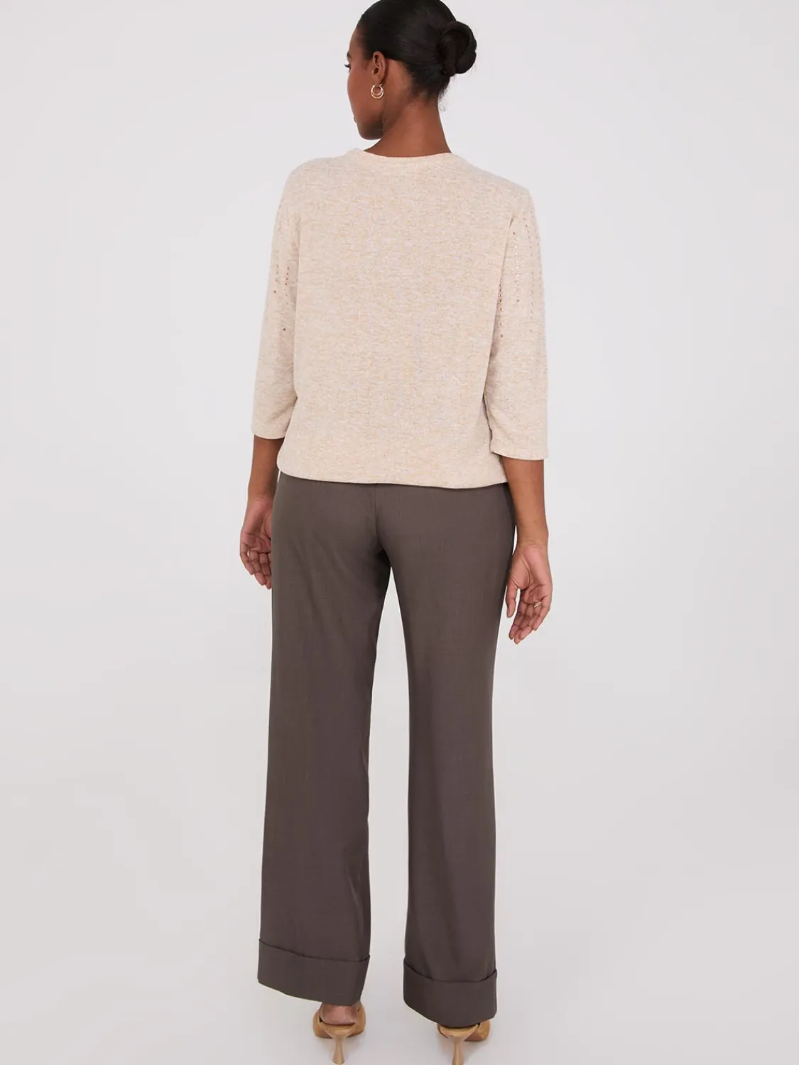 Suzy Shier Long Sleeve>3/4 Sleeve Drawstring Hem Top