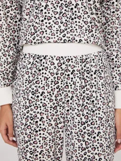 Suzy Shier Lounge & Pjs>Animal Print Velour Pajama Set