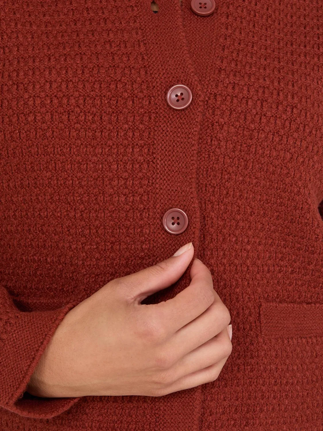 Suzy Shier Long Sleeve|Sweaters & Cardigans>Basketweave Button-Front Cardigan