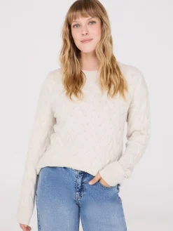 Suzy Shier Long Sleeve|Sweaters & Cardigans>Basketweave Crew Neck Sweater