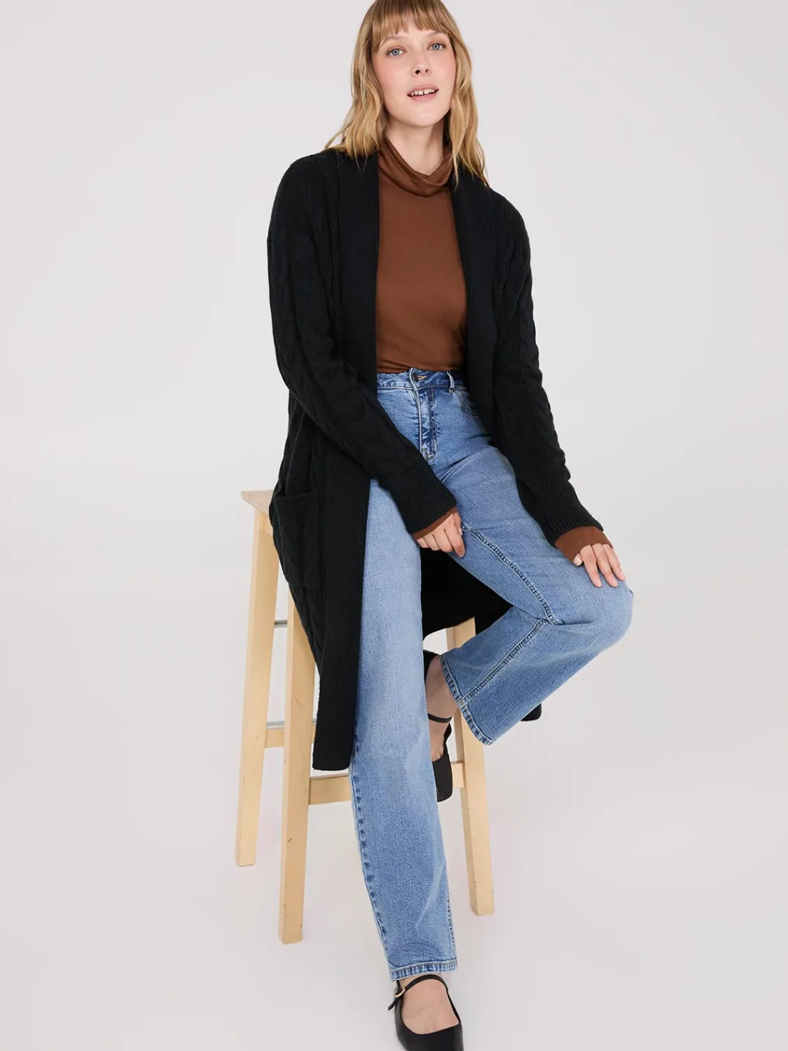 Suzy Shier Long Sleeve|Sweaters & Cardigans>Cable Knit Duster