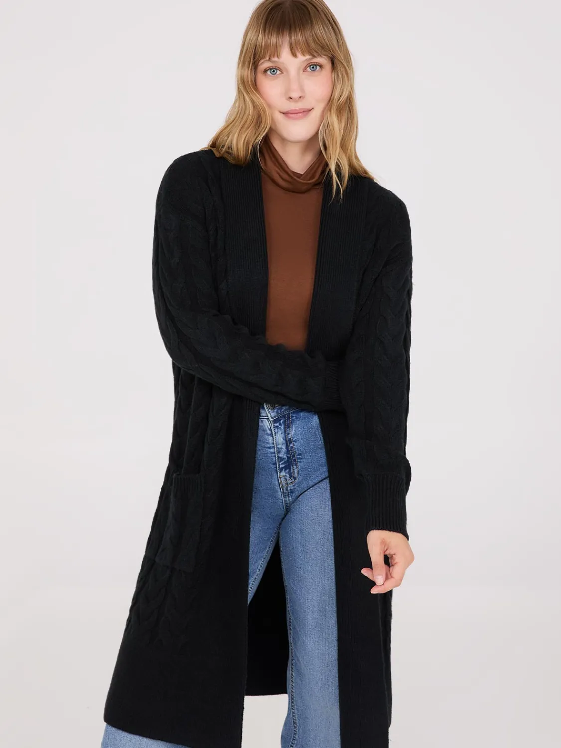 Suzy Shier Long Sleeve|Sweaters & Cardigans>Cable Knit Duster