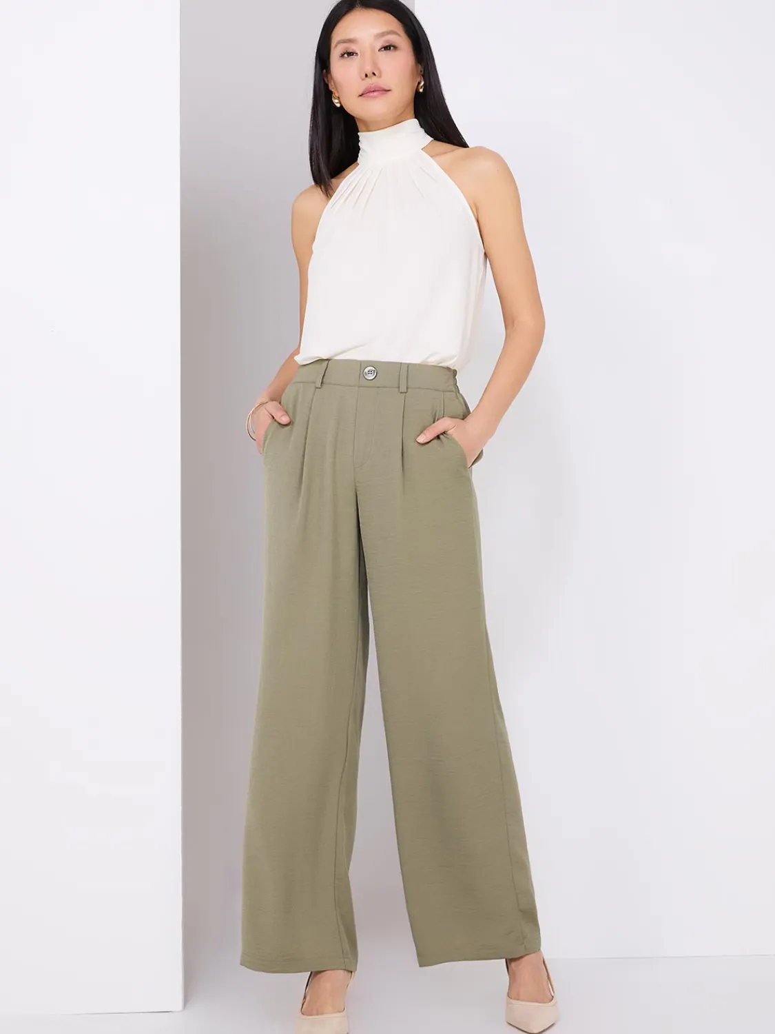 Suzy Shier Bottoms|Pants>Classic Rise Wide-Leg Pants