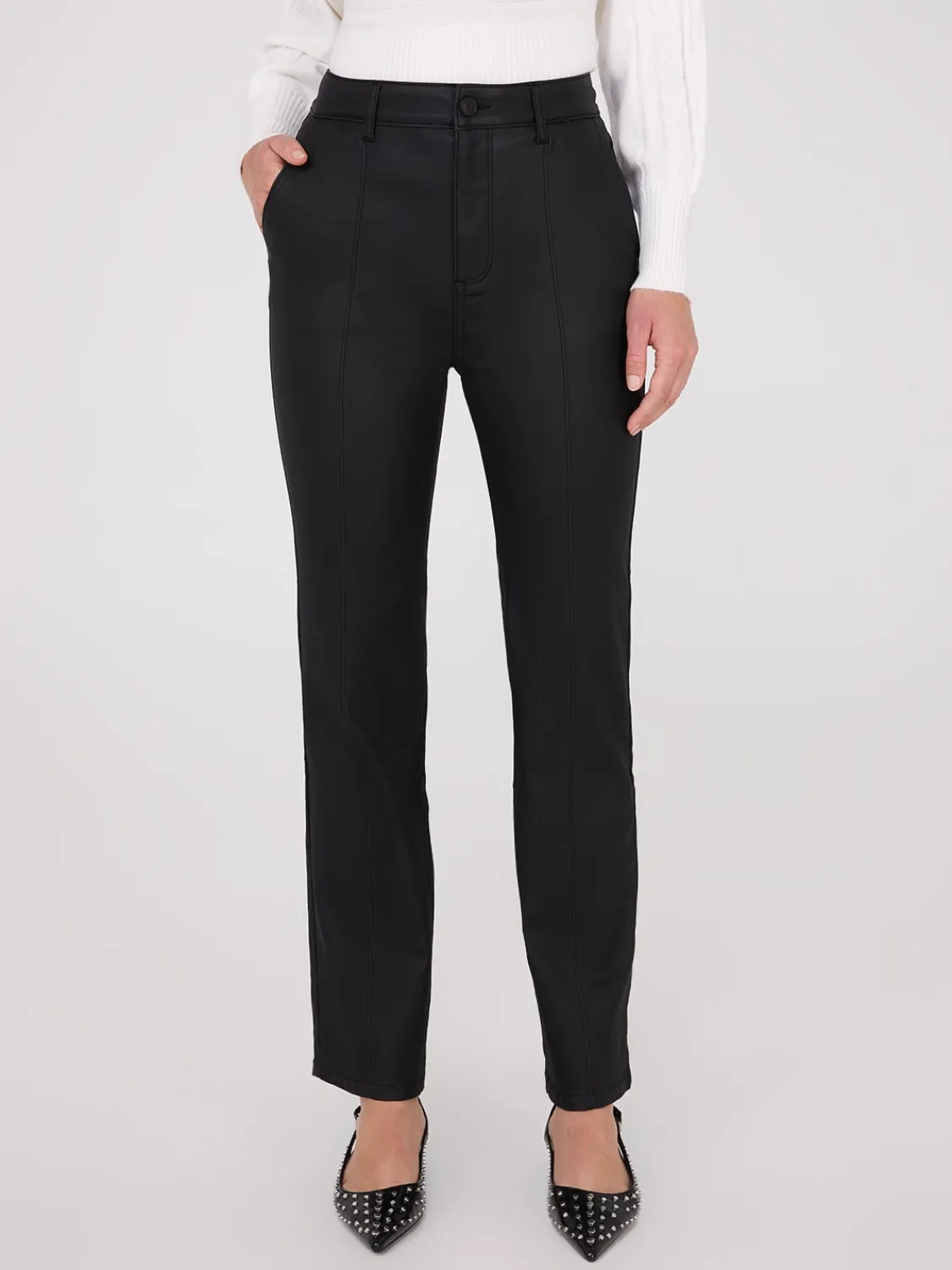 Suzy Shier Jeans|Pants>Coated Front Pintuck Pants