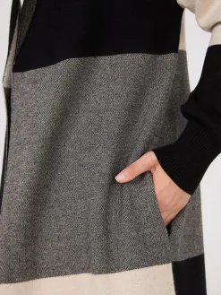 Suzy Shier Long Sleeve|Sweaters & Cardigans>Collared Colour Block Long Duster