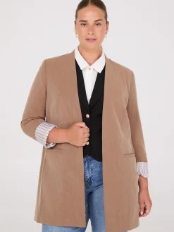 Suzy Shier Blazers & Vests>Collarless Open Blazer