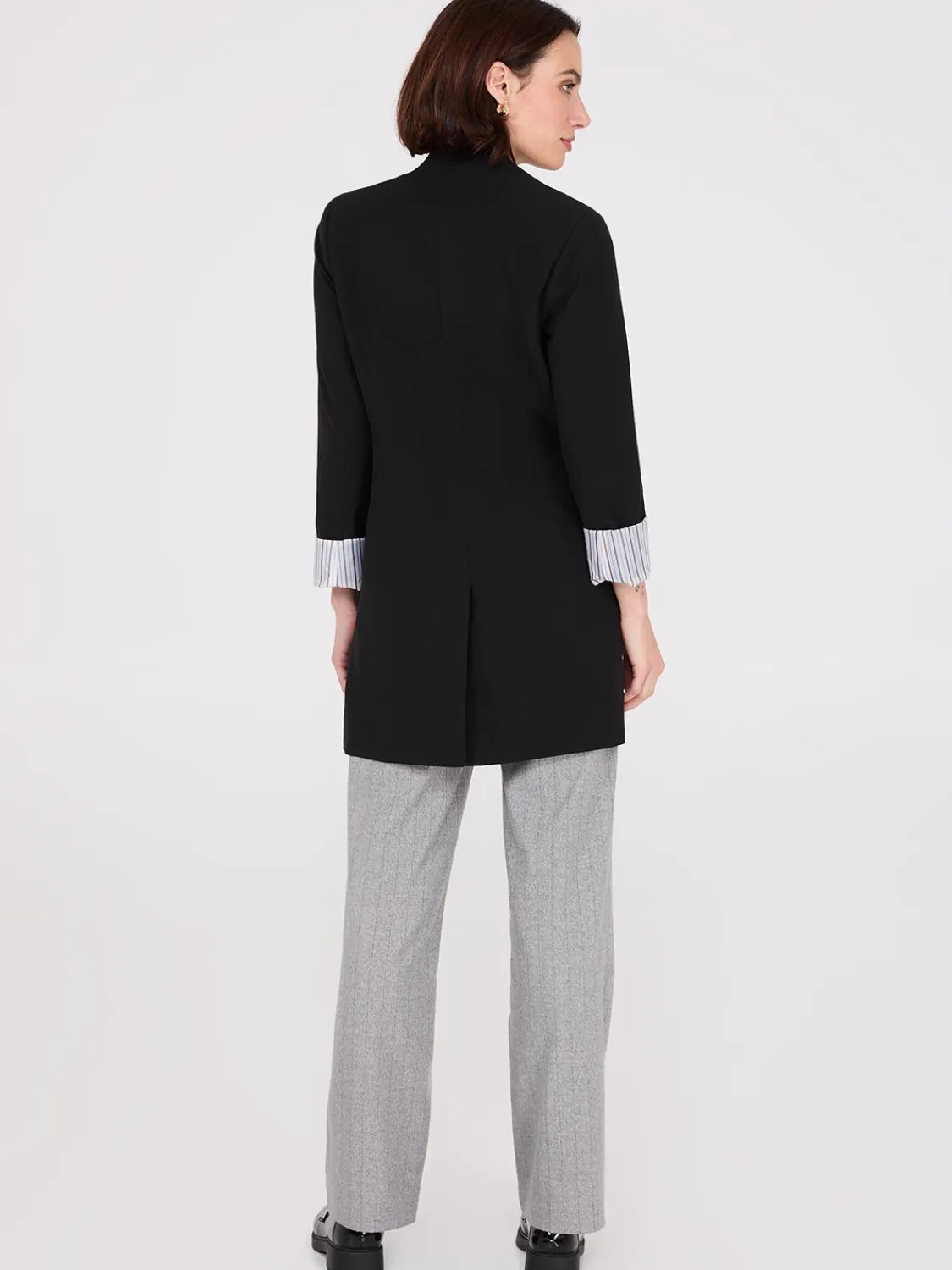 Suzy Shier Blazers & Vests>Collarless Open Blazer
