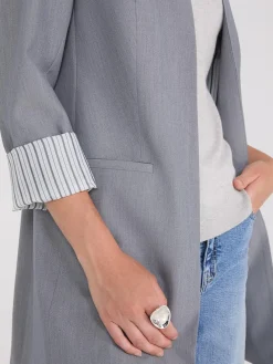 Suzy Shier Blazers & Vests>Collarless Open Blazer