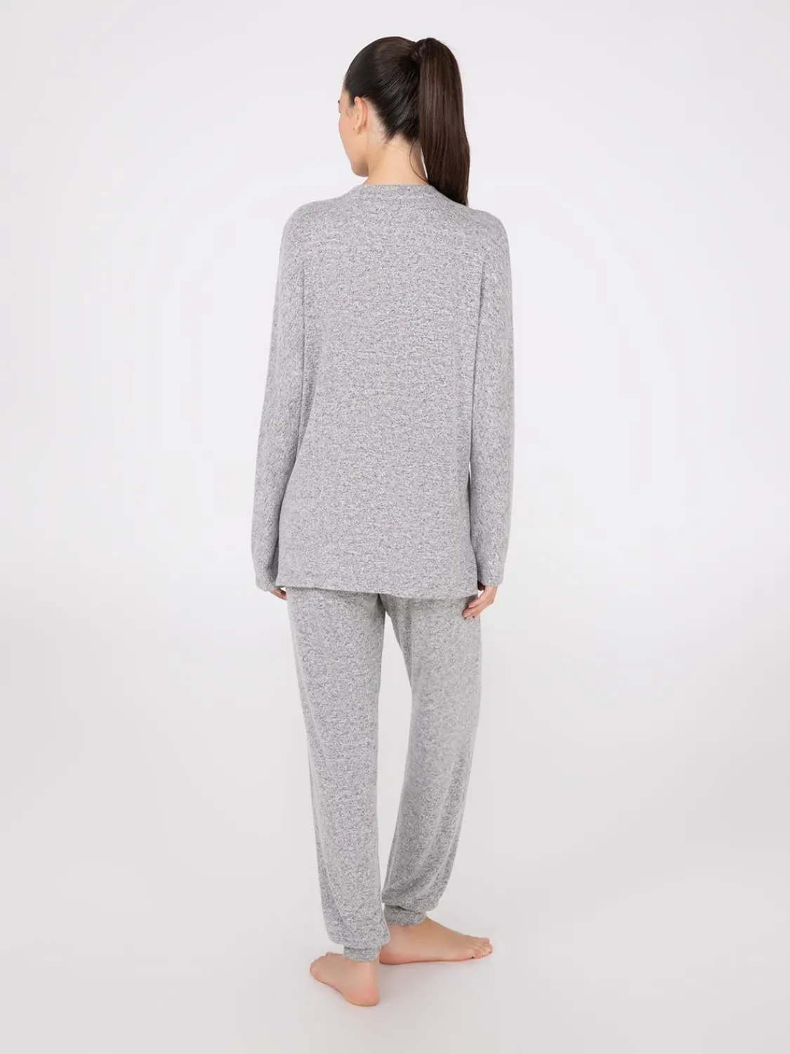Suzy Shier Lounge & Pjs>Dolman Sleeve Melange Pajama Set