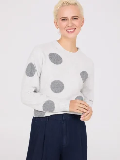 Suzy Shier Long Sleeve|Sweaters & Cardigans>Dot Print Jacquard Sweater