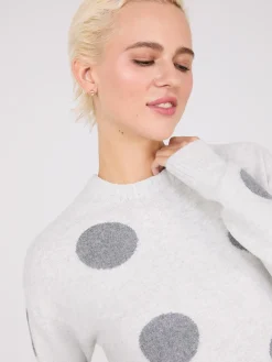 Suzy Shier Long Sleeve|Sweaters & Cardigans>Dot Print Jacquard Sweater