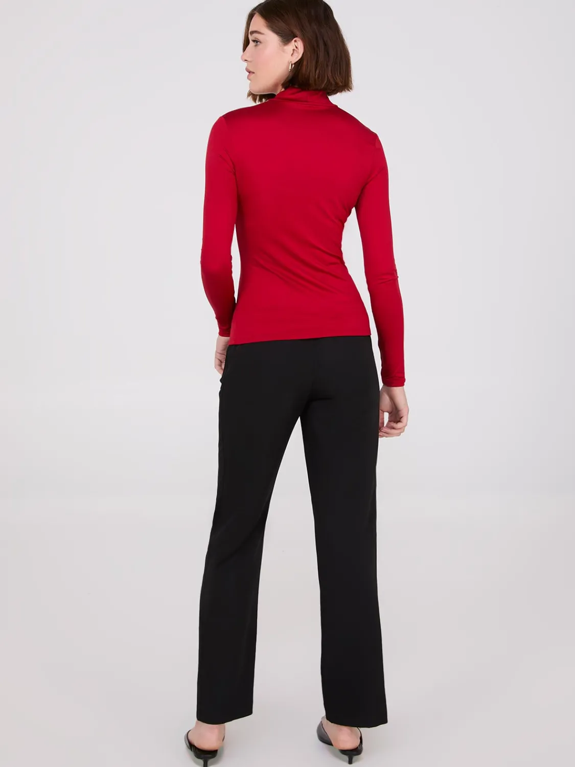 Suzy Shier Tops|Suzy Everyday>Double Layer Mock Neck Long Sleeve Top