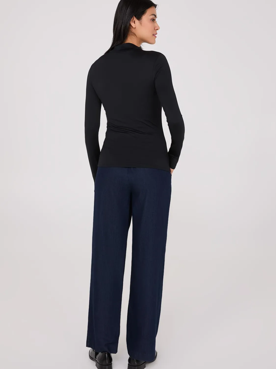 Suzy Shier Tops|Suzy Everyday>Double Layer Mock Neck Long Sleeve Top