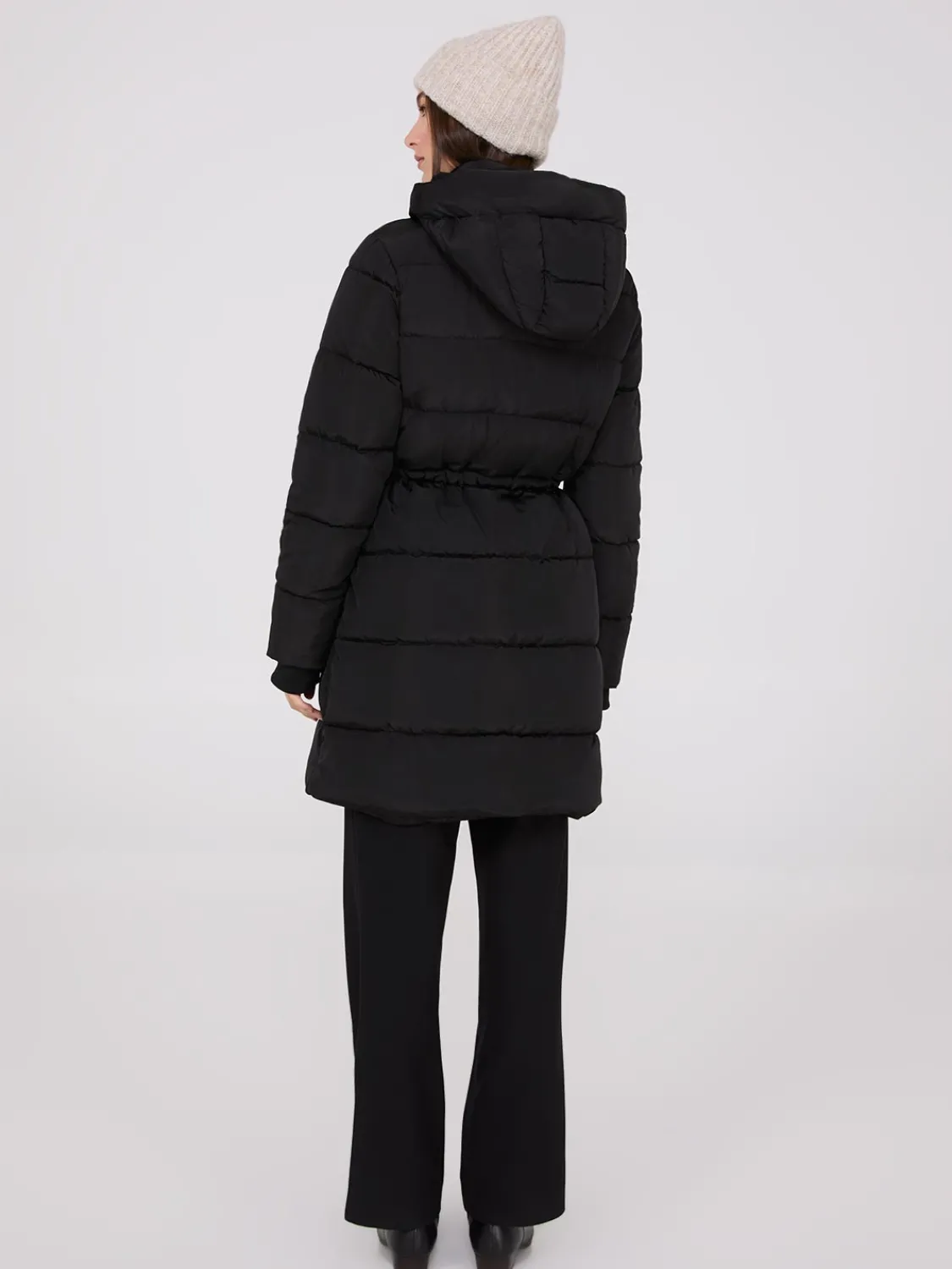 Suzy Shier Puffers & Jackets|Puffers & Jackets>Drawstring Waist Puffer Jacket