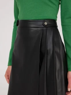 Suzy Shier Skirts>Faux Leather Mini Wrap Skirt