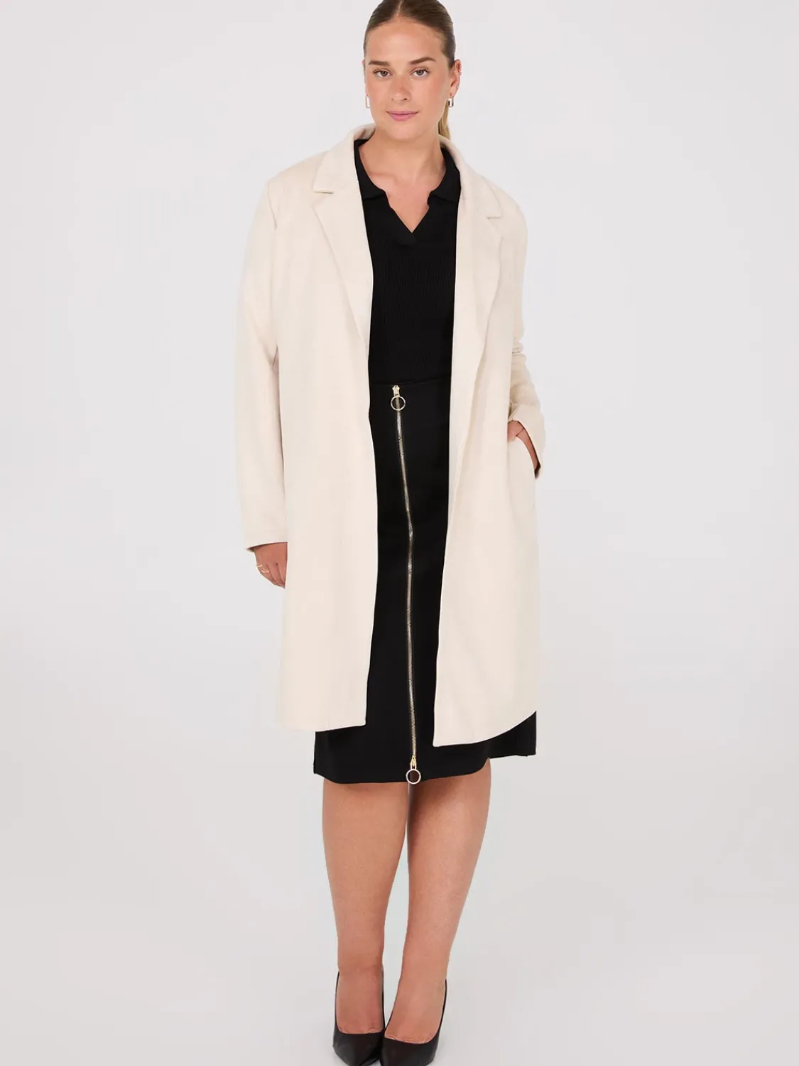 Suzy Shier Coats|Coats>Faux Suede Car Coat