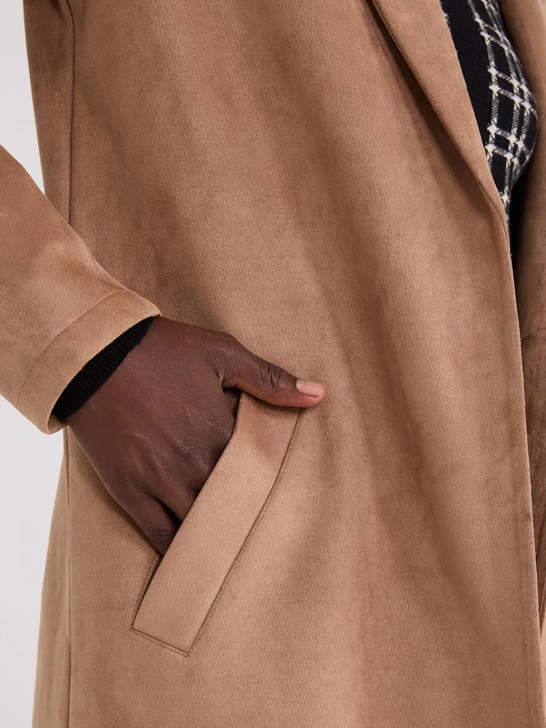 Suzy Shier Coats|Coats>Faux Suede Car Coat