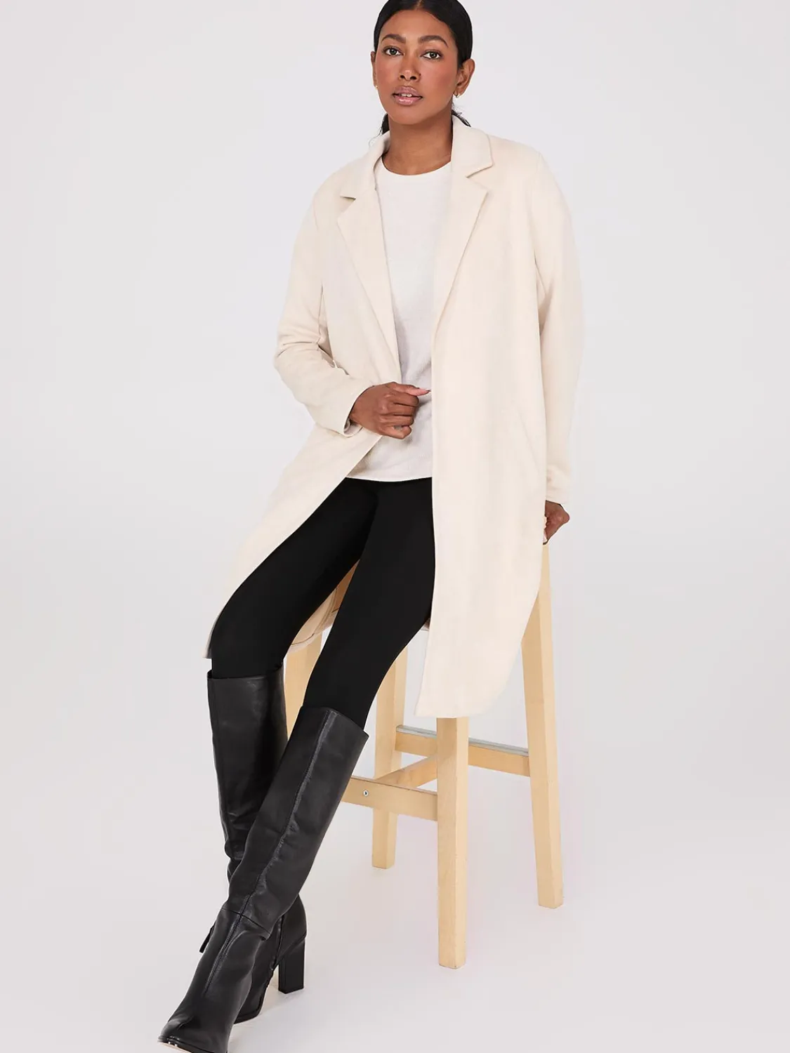 Suzy Shier Coats|Coats>Faux Suede Car Coat