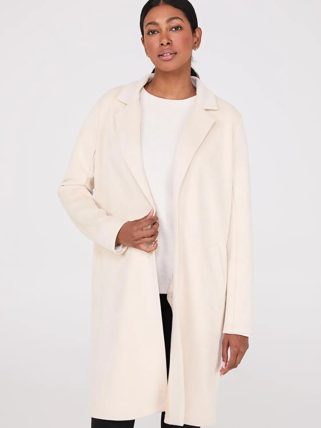 Suzy Shier Coats|Coats>Faux Suede Car Coat