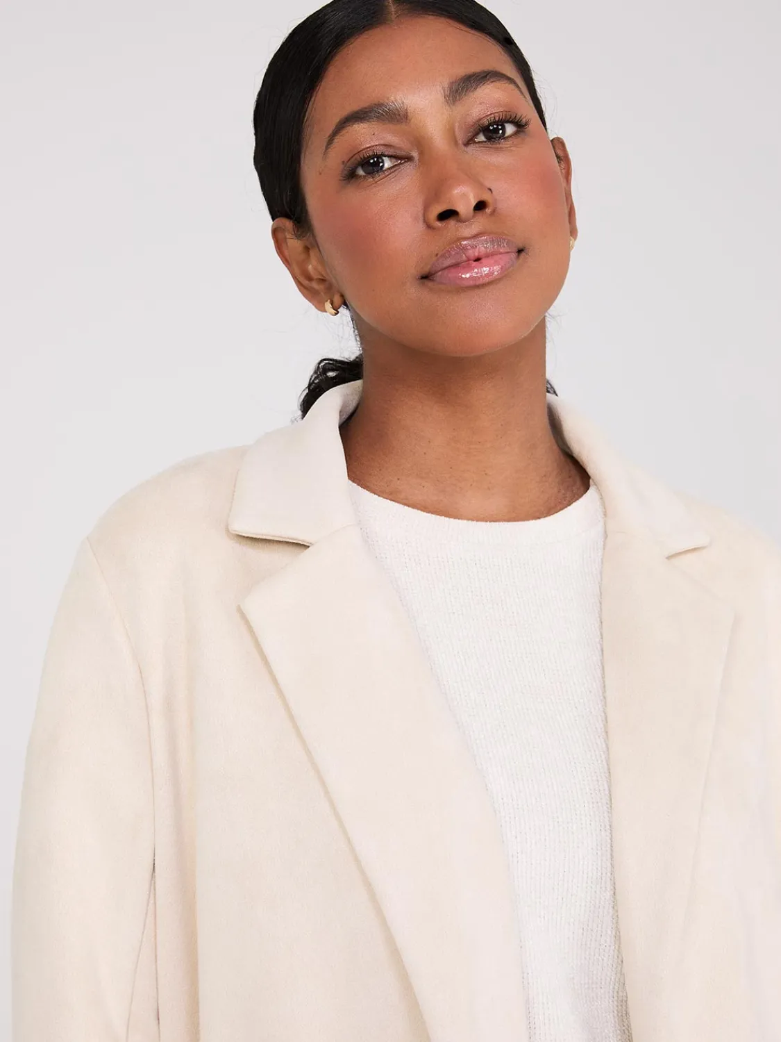 Suzy Shier Coats|Coats>Faux Suede Car Coat