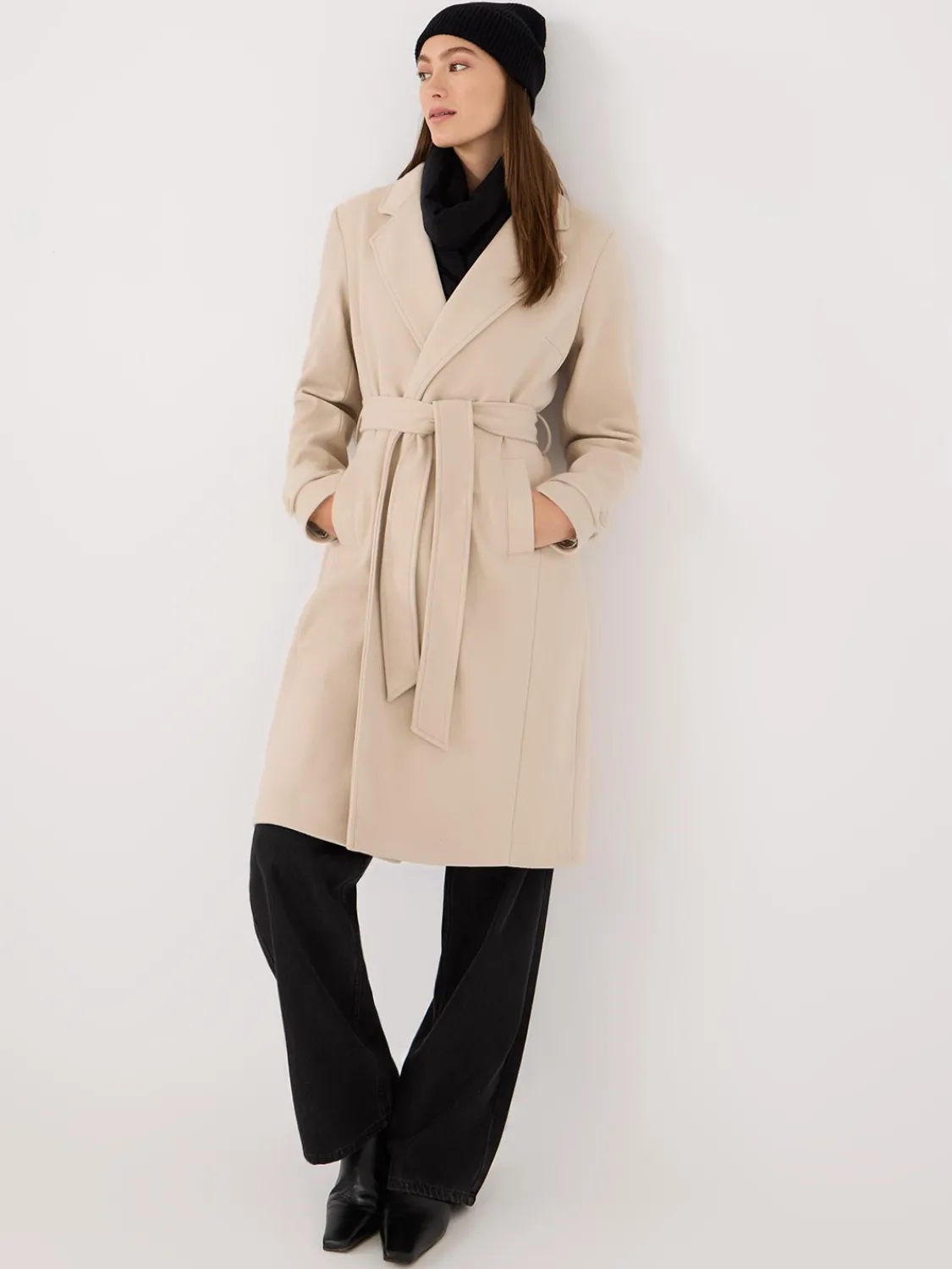 Suzy Shier Coats|Coats>Faux Wool Wrap Coat