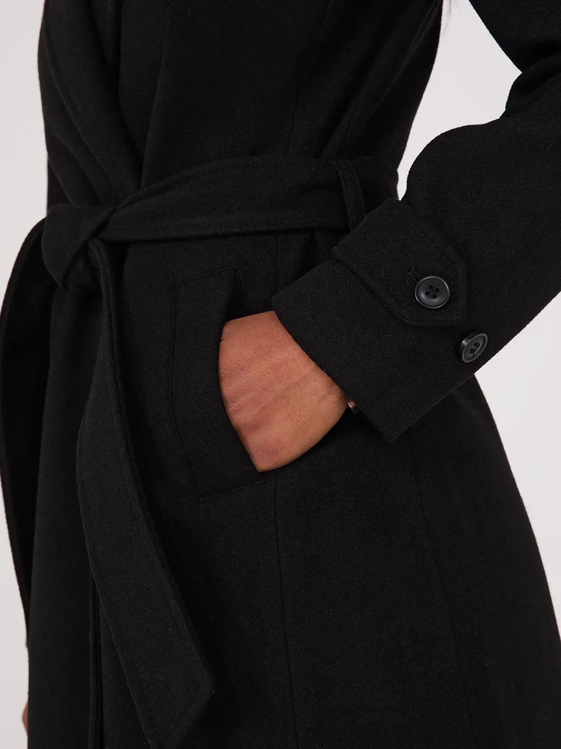 Suzy Shier Coats|Coats>Faux Wool Wrap Coat
