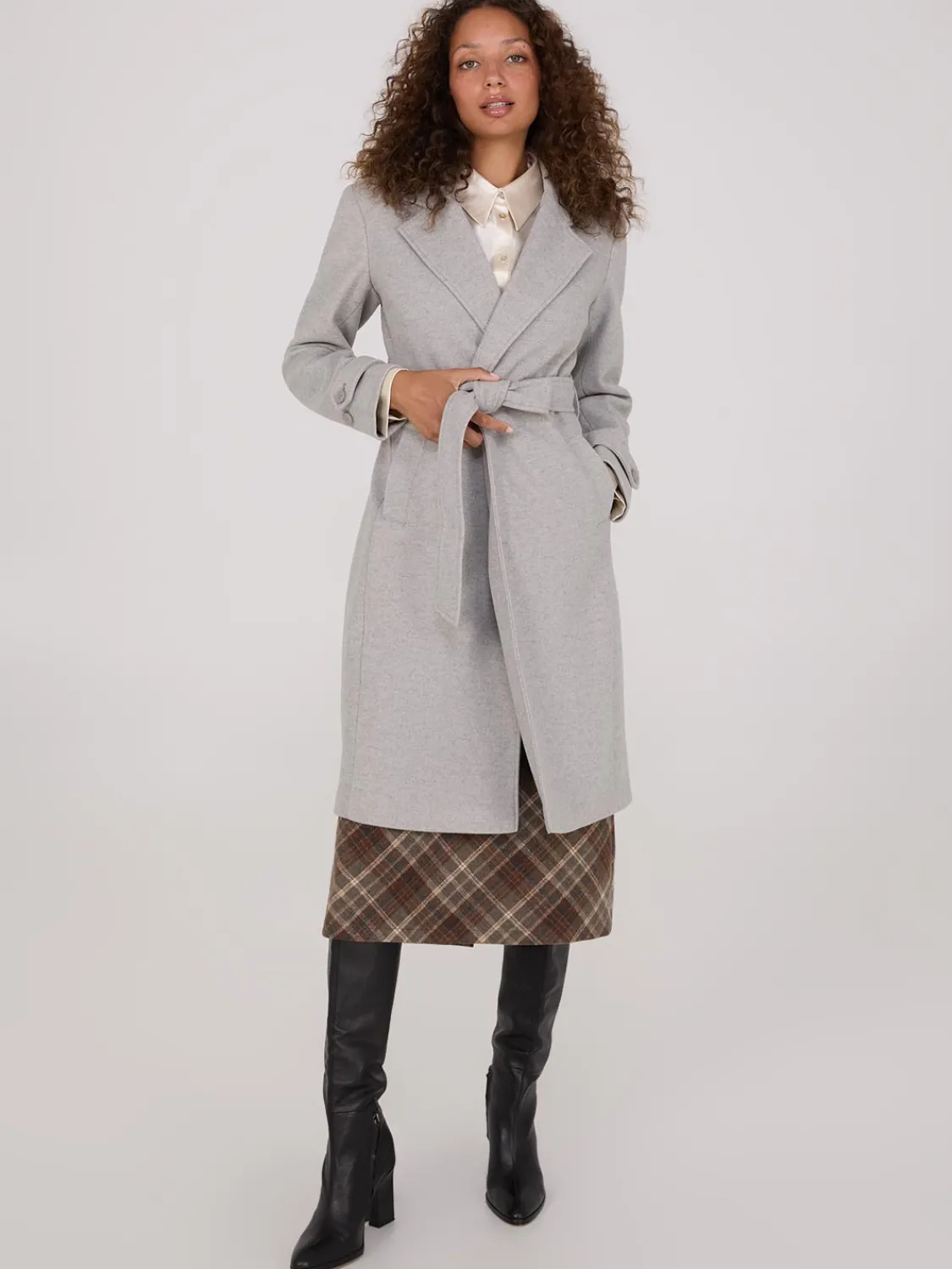 Suzy Shier Coats|Coats>Faux Wool Wrap Coat
