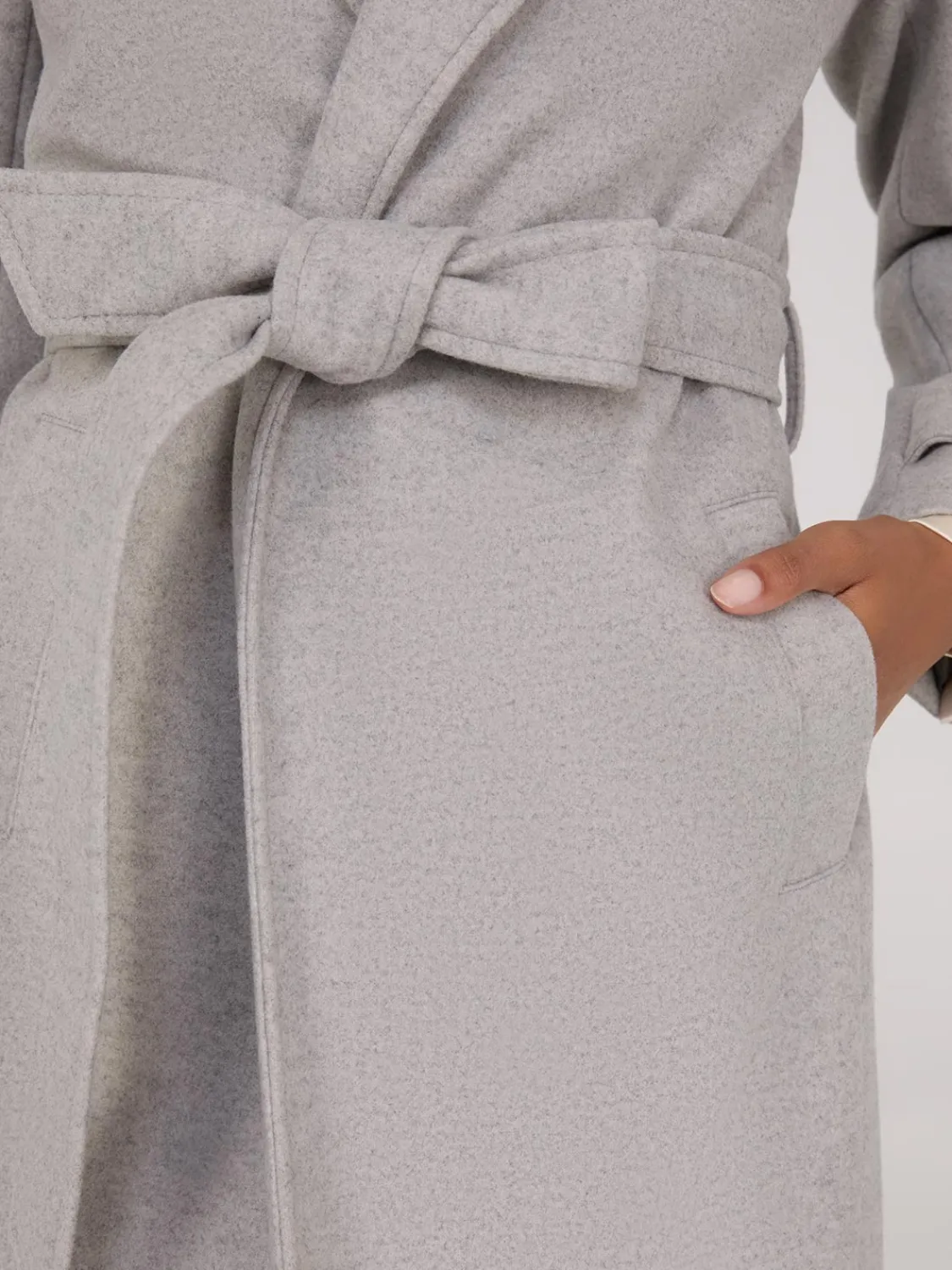 Suzy Shier Coats|Coats>Faux Wool Wrap Coat