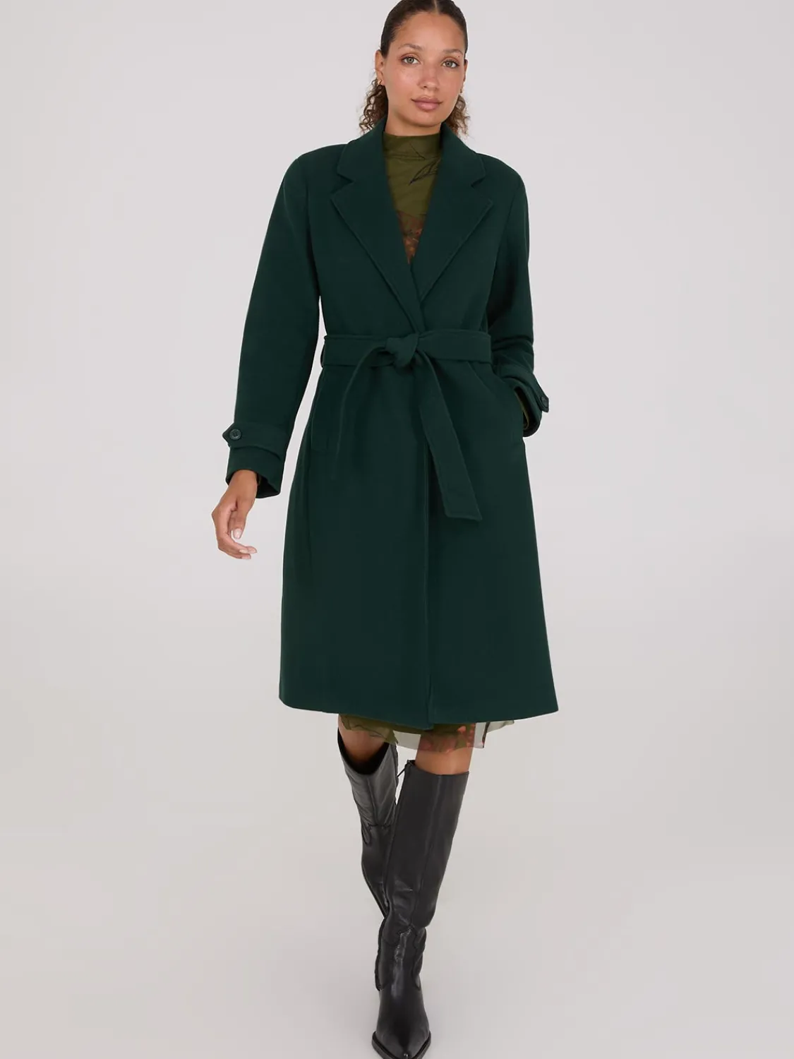 Suzy Shier Coats|Coats>Faux Wool Wrap Coat