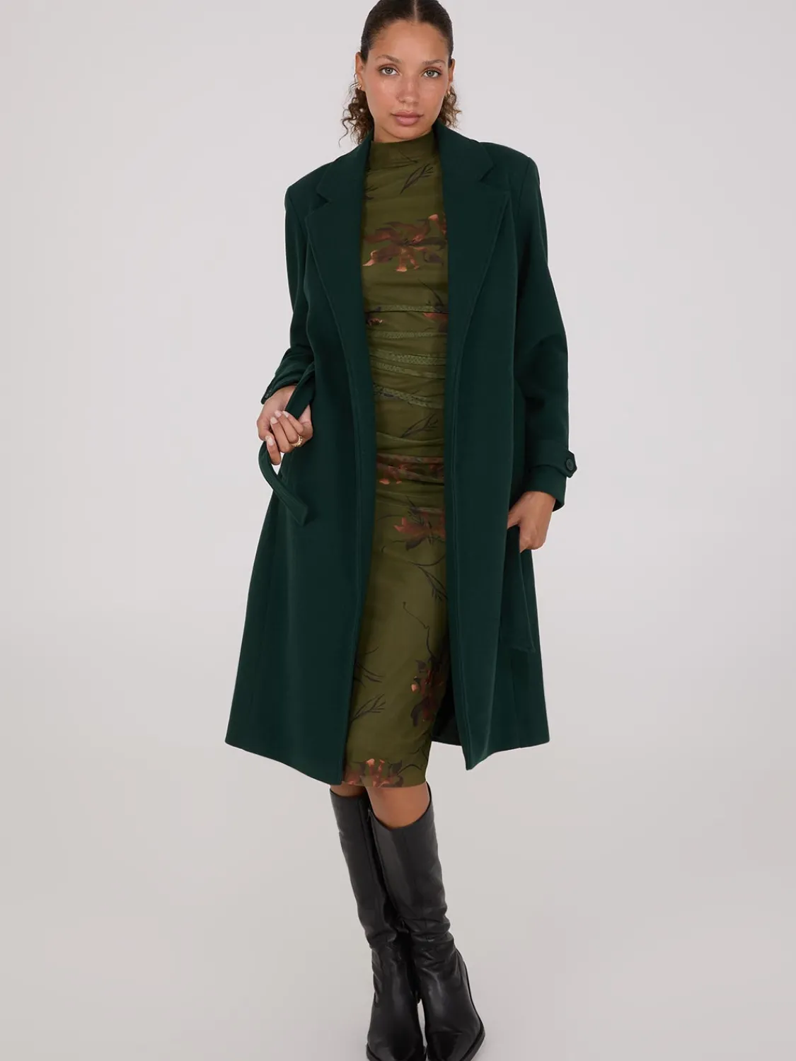Suzy Shier Coats|Coats>Faux Wool Wrap Coat