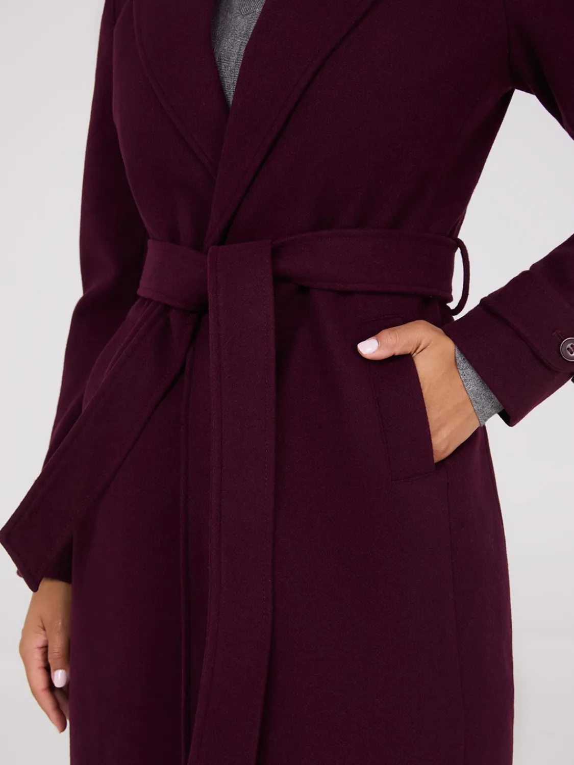 Suzy Shier Coats|Coats>Faux Wool Wrap Coat