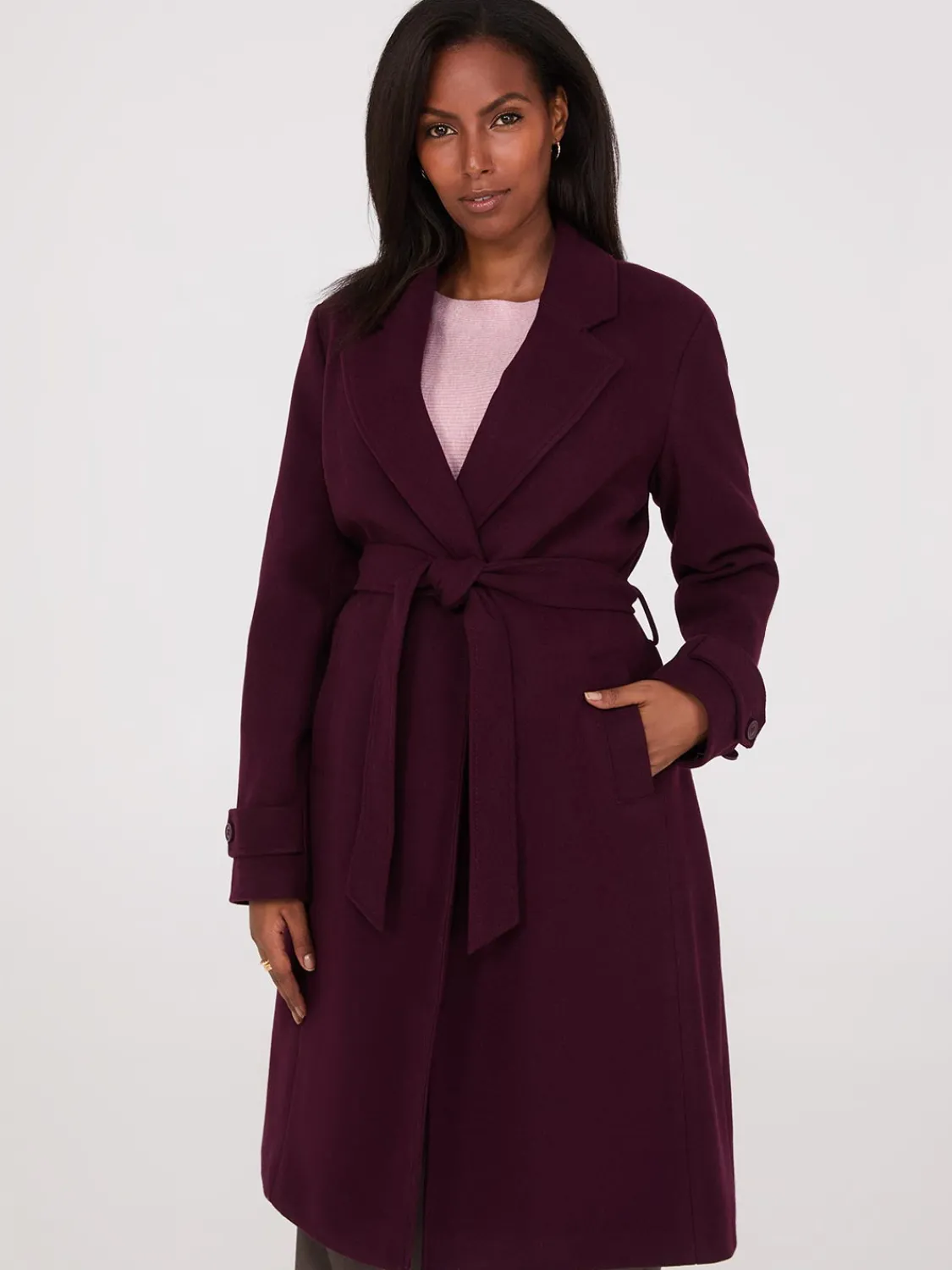Suzy Shier Coats|Coats>Faux Wool Wrap Coat