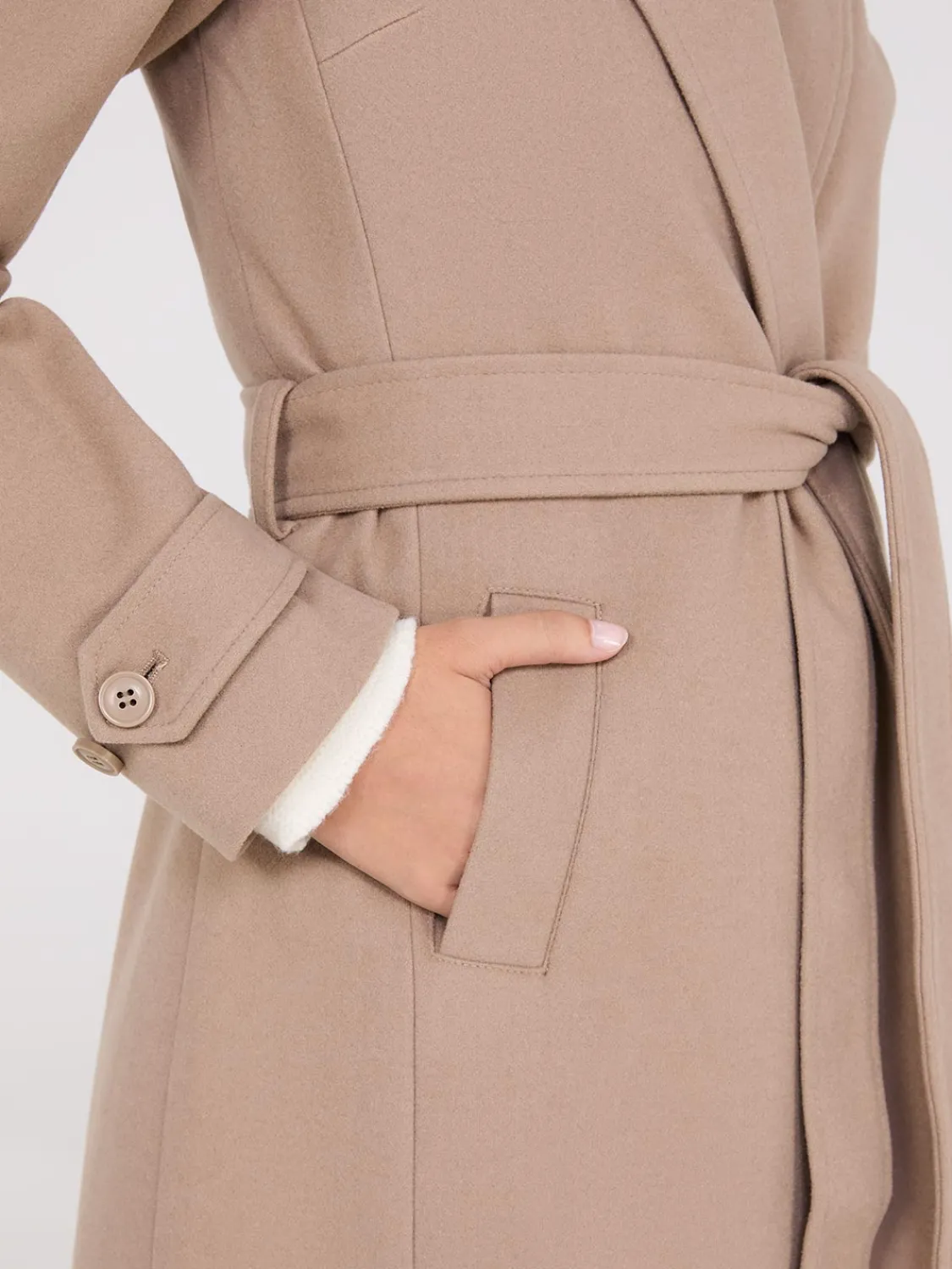 Suzy Shier Coats|Coats>Faux Wool Wrap Coat