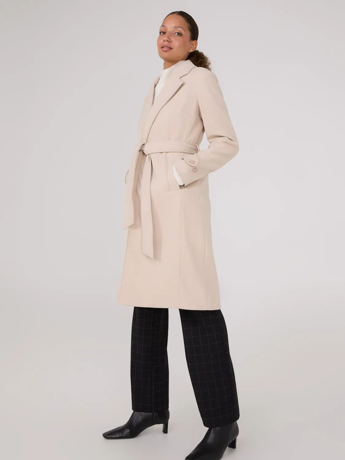 Suzy Shier Coats|Coats>Faux Wool Wrap Coat
