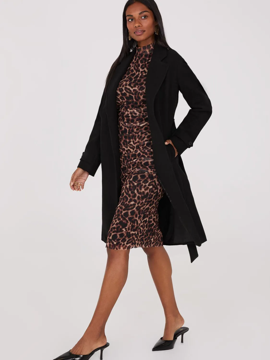 Suzy Shier Coats|Coats>Faux Wool Wrap Coat