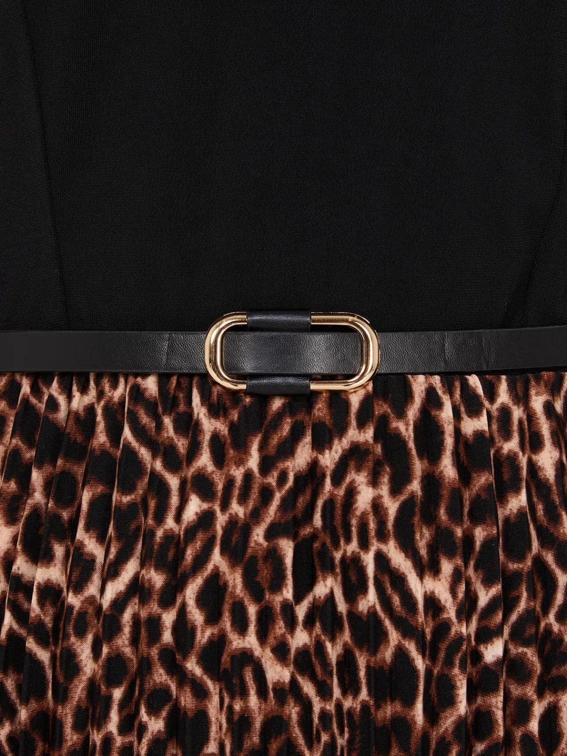 Suzy Shier Work Dresses|Dresses>2-Fer Animal Print Belted Dress