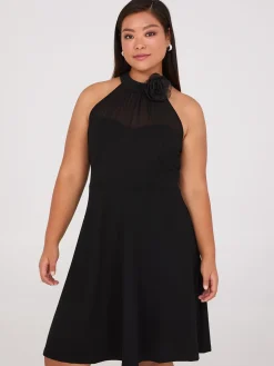 Suzy Shier Mini|Party Dresses>Fit & Flare Halter Neck Dress