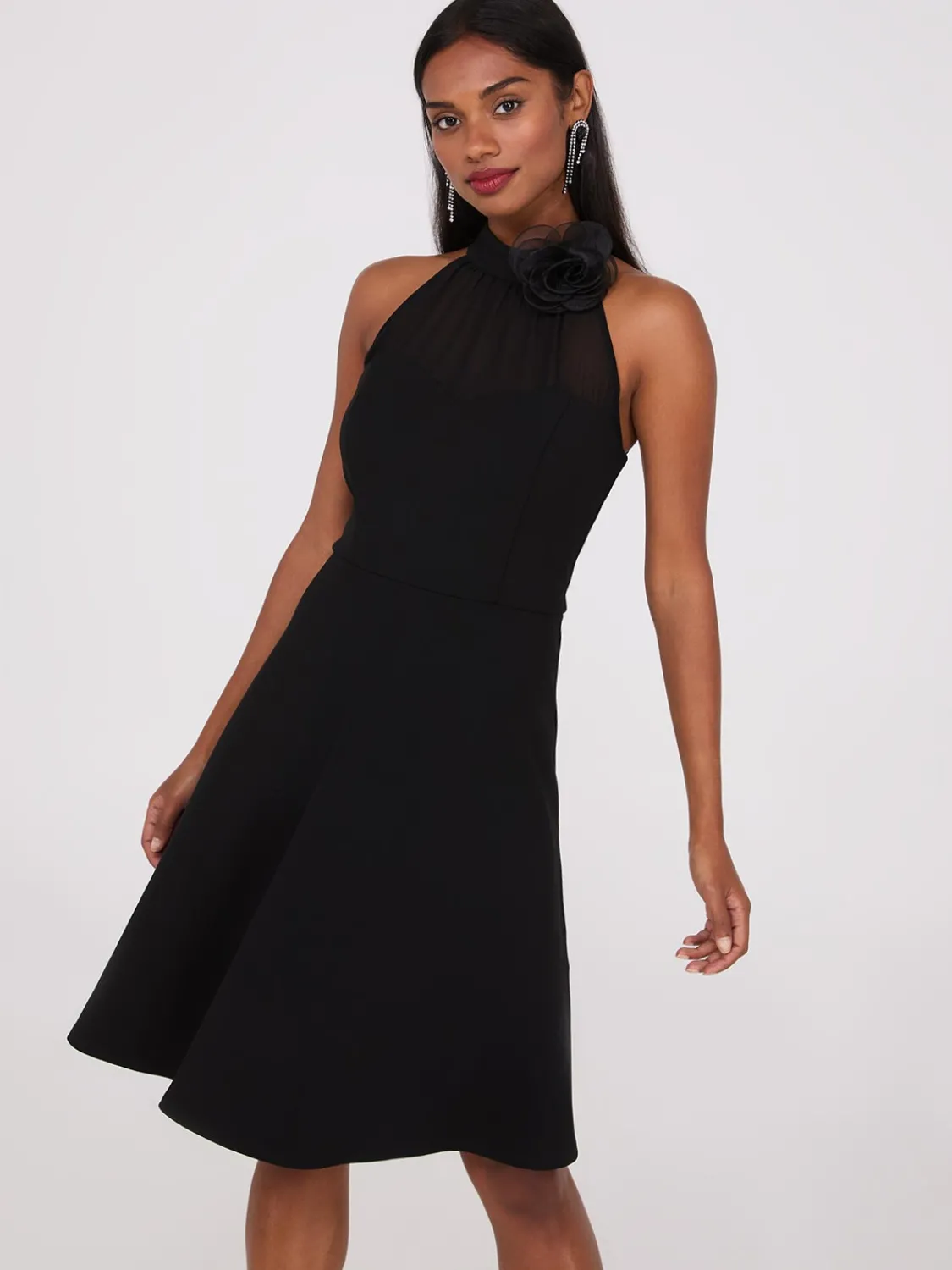 Suzy Shier Mini|Party Dresses>Fit & Flare Halter Neck Dress