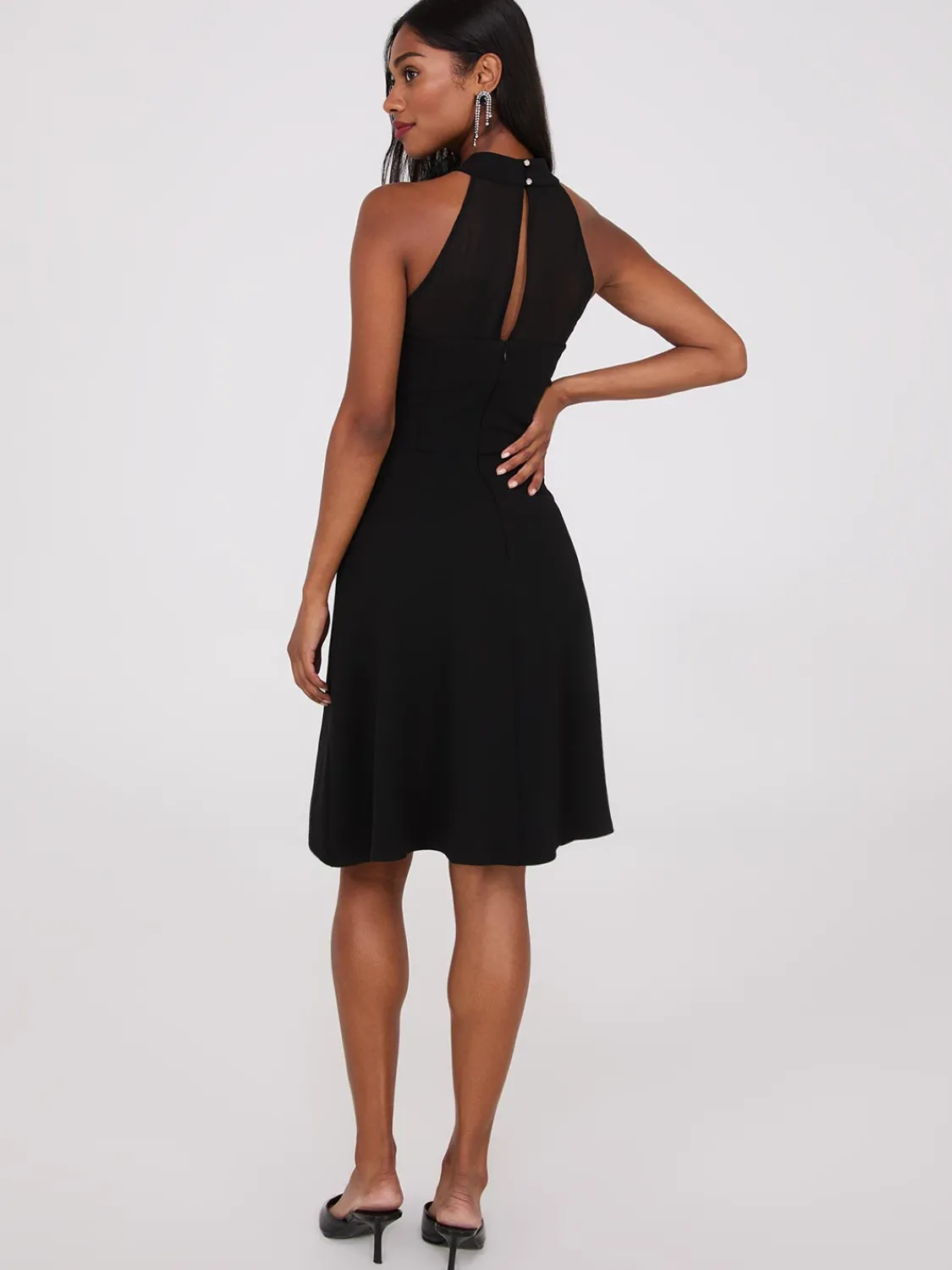 Suzy Shier Mini|Party Dresses>Fit & Flare Halter Neck Dress