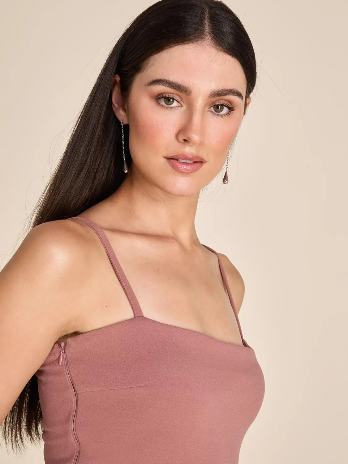 Suzy Shier Evening Gowns - Le Château>Fitted Gown With Ruffled Side Slit