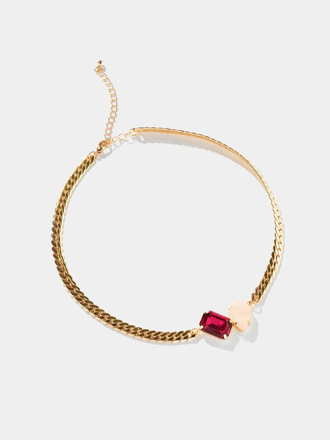 Suzy Shier Jewelry By Le Château>Flat Chain Necklace With Gems