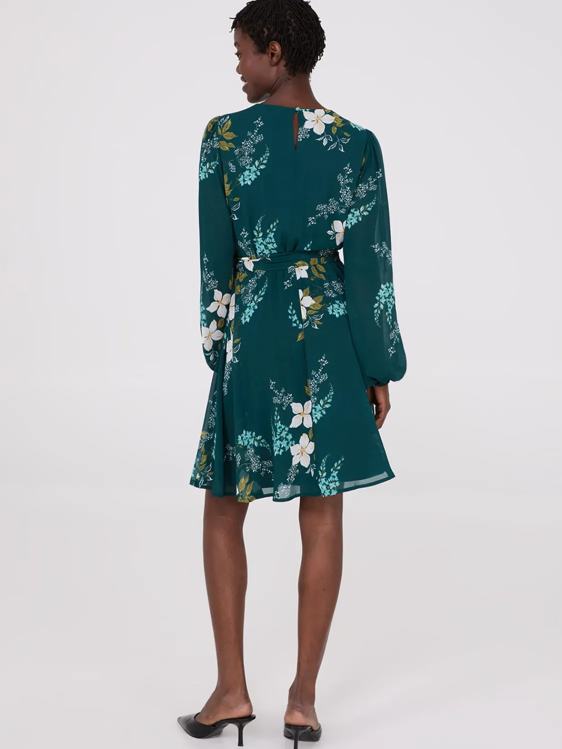 Suzy Shier Casual Dresses|Mini>Floral Print Chiffon Fit & Flare Mini Dress
