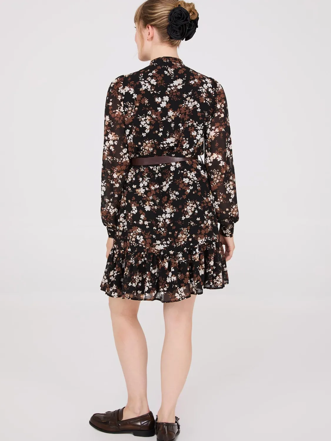 Suzy Shier Casual Dresses|Mini>Floral Print Chiffon Fit & Flare Mini Dress