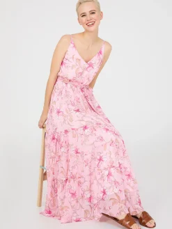Suzy Shier Casual Dresses|Midi & Maxi>Floral Print 3-Tier Maxi Dress