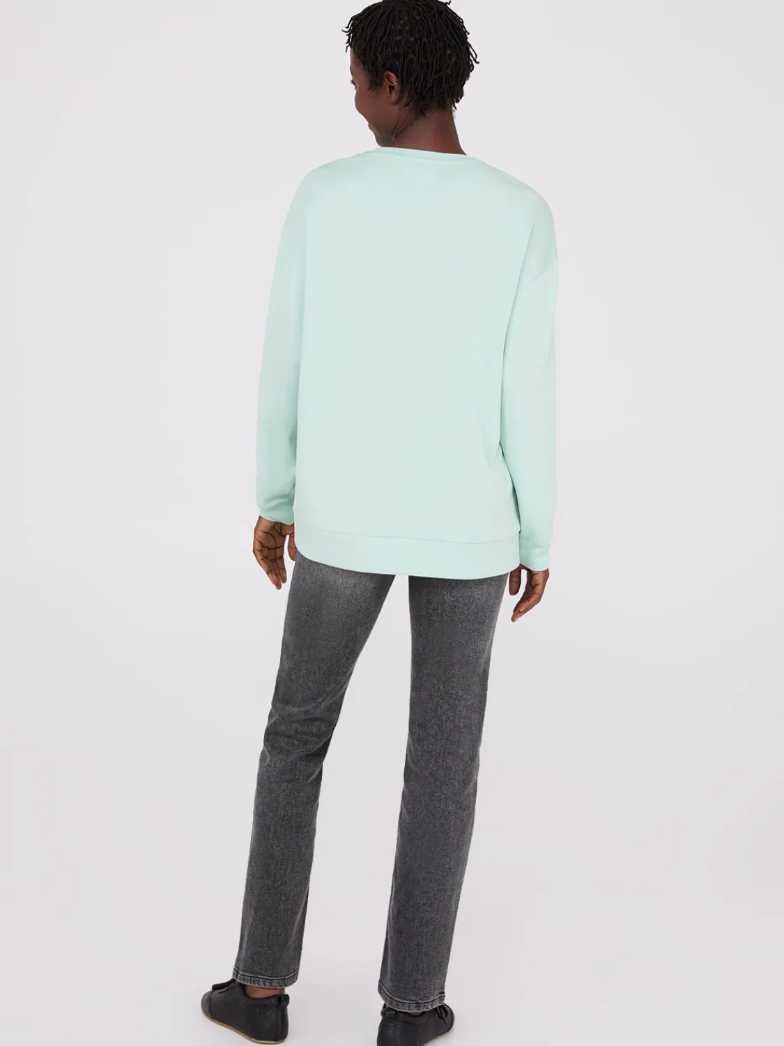 Suzy Shier Lounge & Pjs|Long Sleeve>Foil Flower Graphic Sweatshirt