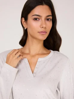Suzy Shier Lounge & Pjs>Foil Star Print Velour Pajama Set
