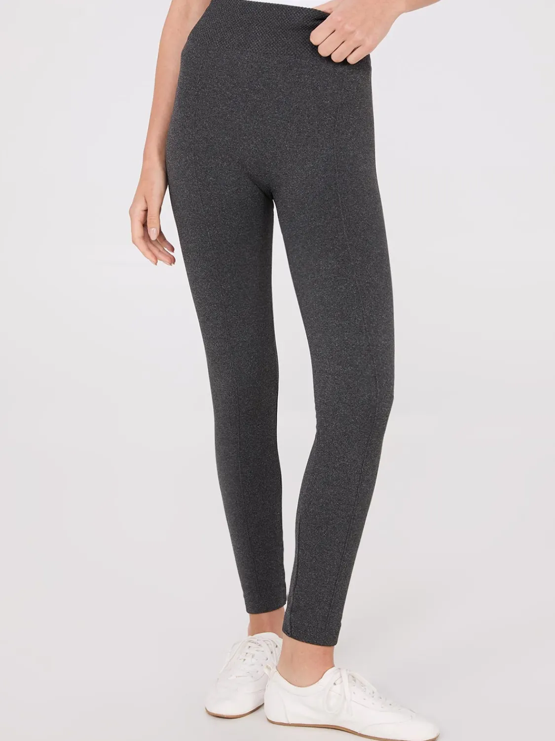 Suzy Shier Leggings & Sweatpants>Front Pintuck Fleece Lined Leggings