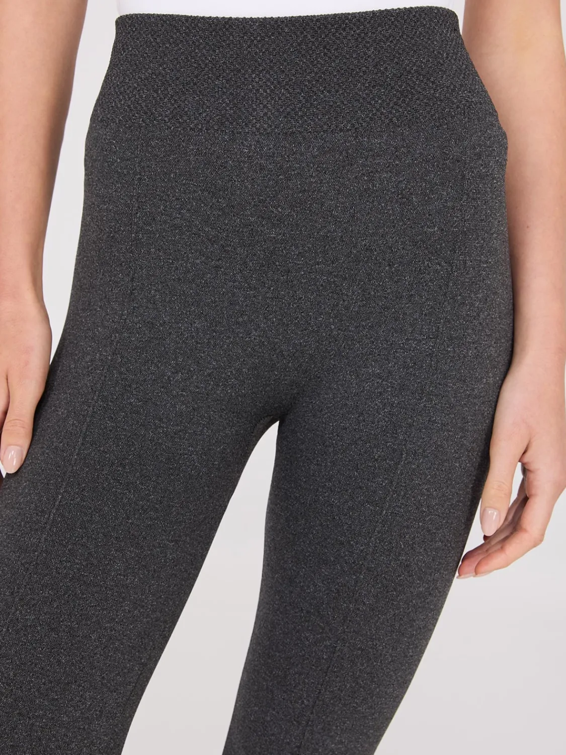 Suzy Shier Leggings & Sweatpants>Front Pintuck Fleece Lined Leggings
