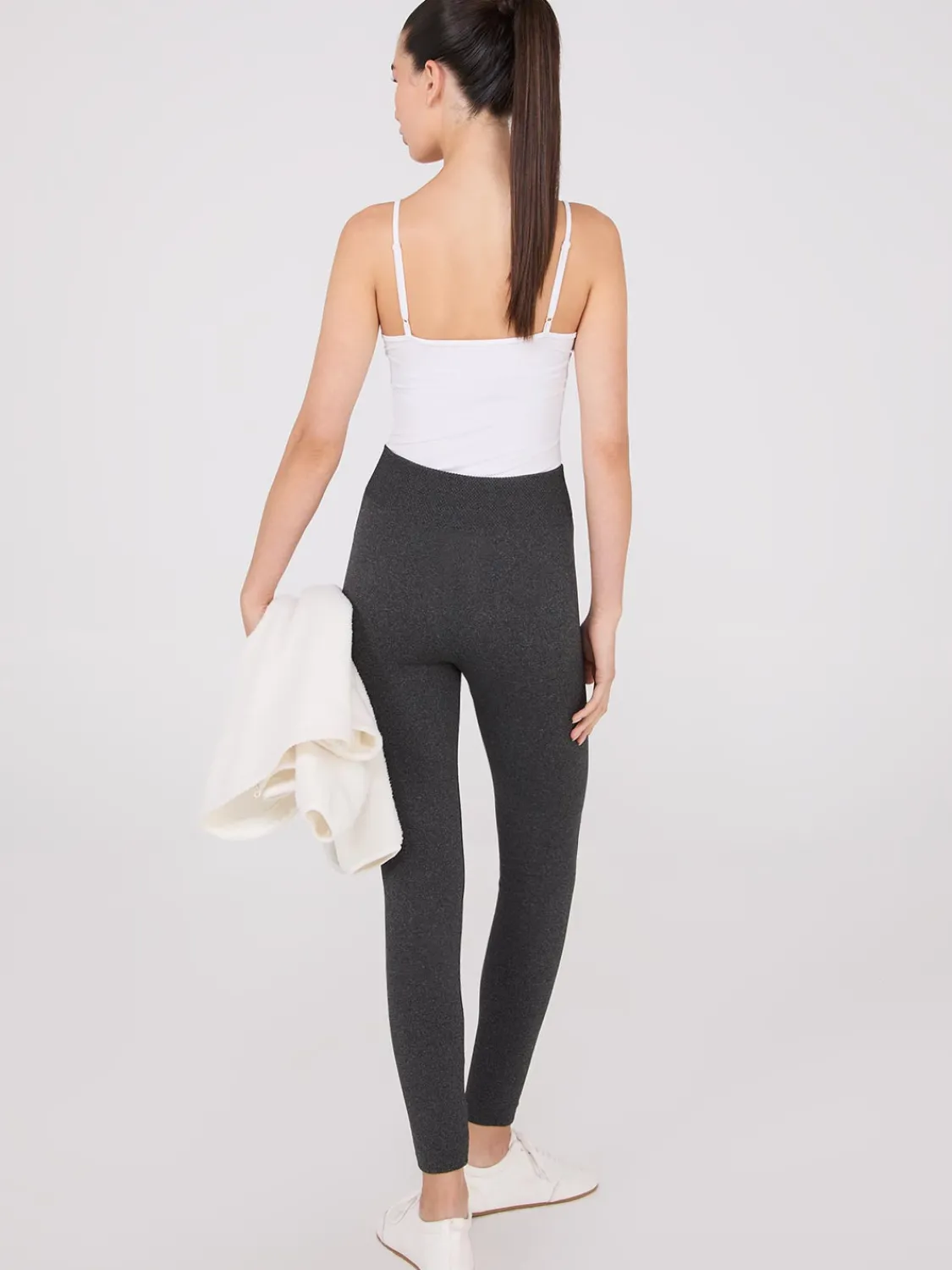Suzy Shier Leggings & Sweatpants>Front Pintuck Fleece Lined Leggings