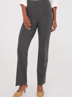 Suzy Shier Bottoms|Pants>Front Pintuck Straight Leg Twill Pants